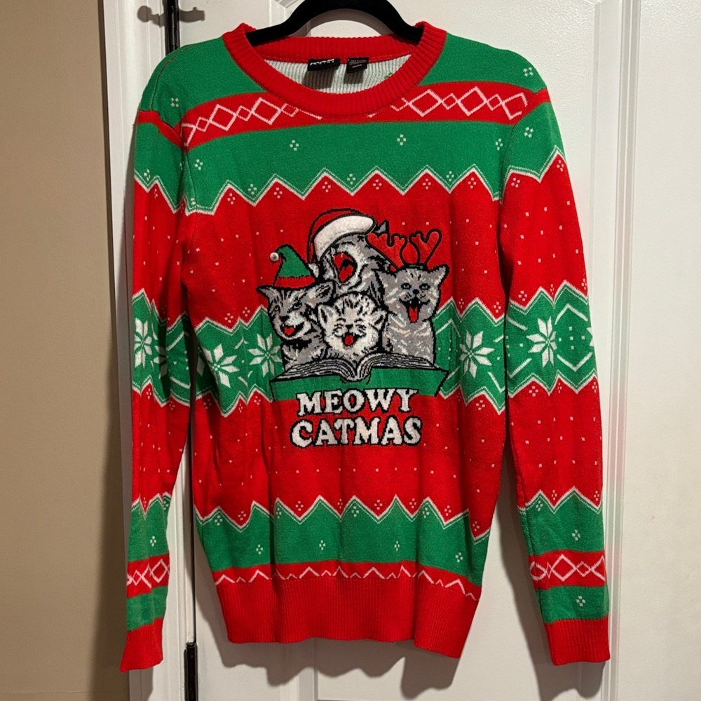 Ugly Christmas Cat Sweater 🎄